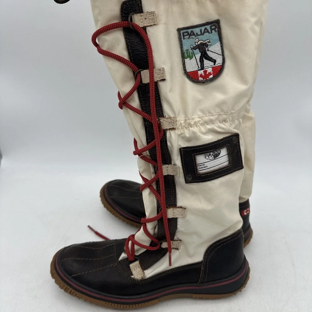 Pajar Snow Boots White Brown Waterproof Womans Sz. 6 1/2